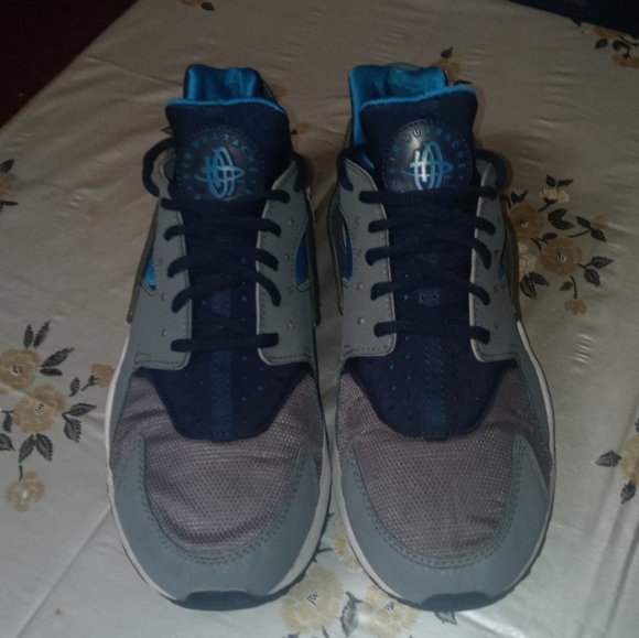 Nike Air Huarache Run Ultra 318429-044 Men's Gray Blue Athletic Sneakers Size 9 - Picture 8 of 11